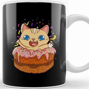 Baskı Dükkanı Birthday Cake Cat Surprise Kitty Kupa