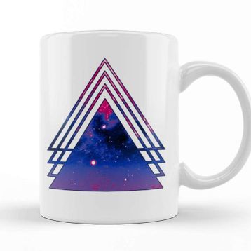 Baskı Dükkanı Bisexual Pride Bi Pride Layered Galaxy Triangles 01 Kupa