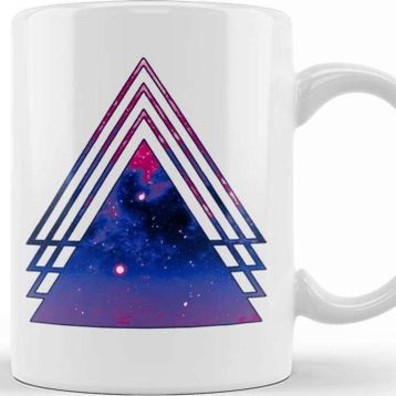 Baskı Dükkanı Bisexual Pride Bi Pride Layered Galaxy Triangles 01 Kupa