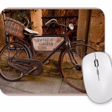 Baskı Dükkanı Bisiklet Garden Cafe Mouse Pad