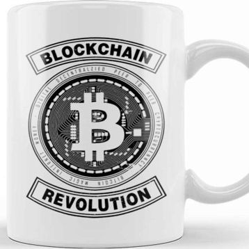 Baskı Dükkanı Bitcoin Revolution Blockchain Kupa