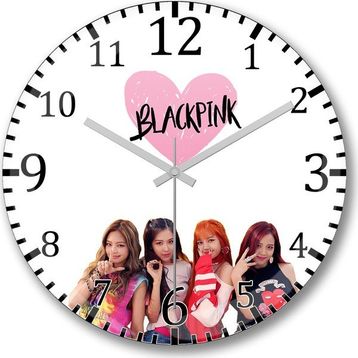 Baskı Dükkanı Blackpink Bombeli Gerçek Cam Duvar Saati