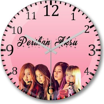 Baskı Dükkanı Blackpink Bombeli Gerçek Cam Duvar Saati