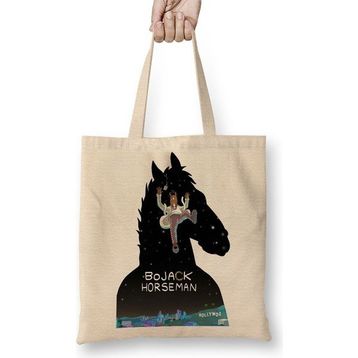 Baskı Dükkanı Bojack Horseman Bez Uzun Saplı Krem Rengi Çanta