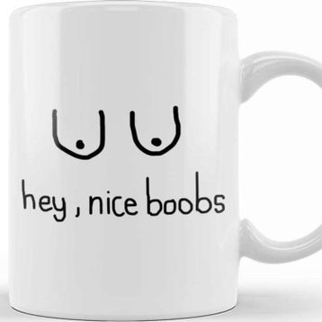 Baskı Dükkanı Boobies Hey Nice Boobs Kupa Bardak