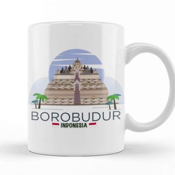 Baskı Dükkanı Borobudur Mahayana Buddhist Java Temple Kupa Bardak