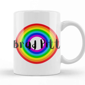 Baskı Dükkanı Brad Pitt Retro Rainbow Style Kupa Bardak