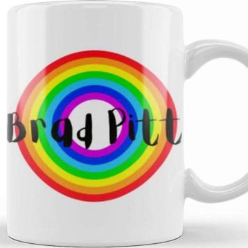 Baskı Dükkanı Brad Pitt Retro Rainbow Style Kupa Bardak
