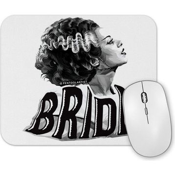 Baskı Dükkanı Bride of Frankenstein the Black White Bride Mouse Pad