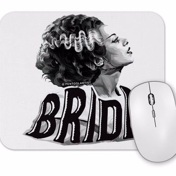 Baskı Dükkanı Bride of Frankenstein the Black White Bride Mouse Pad
