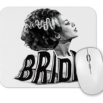 Baskı Dükkanı Bride of Frankenstein the Black White Bride Mouse Pad