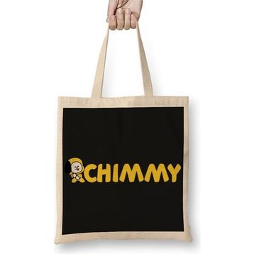 Baskı Dükkanı BT21 Chimmy Bts Bez Uzun Saplı Krem Rengi Çanta
