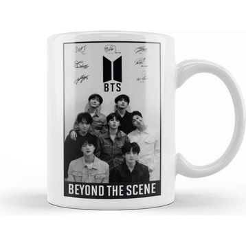 Baskı Dükkanı Bts Black and White Kupa