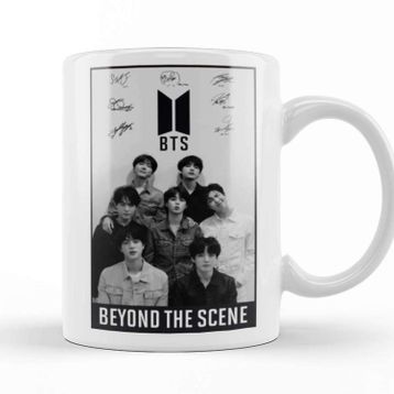 Baskı Dükkanı Bts Black and White Kupa