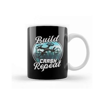 Baskı Dükkanı Build Crash Repeat Funny Drone Pilot Flying Pun Kupa