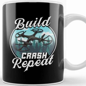Baskı Dükkanı Build Crash Repeat Funny Drone Pilot Flying Pun Kupa