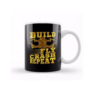 Baskı Dükkanı Build Fly Crash Repeat Cute Drone Pilot Flying Pun Kupa
