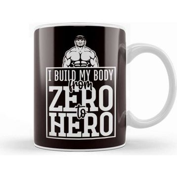 Baskı Dükkanı Build My Body From Zero To Hero Bodybuilding Workout Gym Kupa
