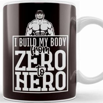 Baskı Dükkanı Build My Body From Zero To Hero Bodybuilding Workout Gym Kupa