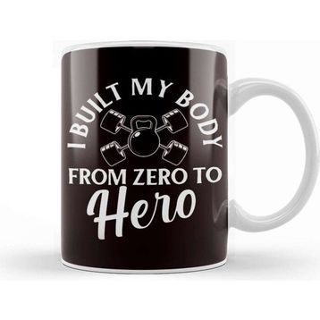 Baskı Dükkanı Built Body From Zero To Hero Fitness Workout Training Gym Kupa
