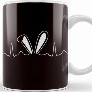 Baskı Dükkanı Bunny Pulse Rate Egg Hunt Festival Holiday Gift Kupa