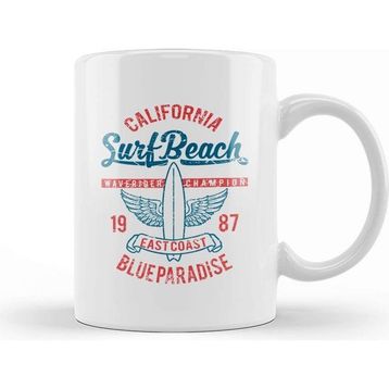 Baskı Dükkanı California Surf Beach Kupa