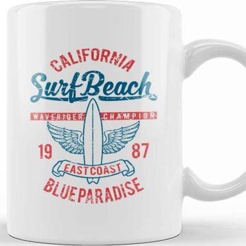 Baskı Dükkanı California Surf Beach Kupa