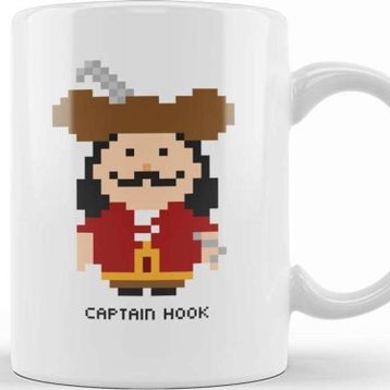 Baskı Dükkanı Captain Hook Pixel Character Kupa
