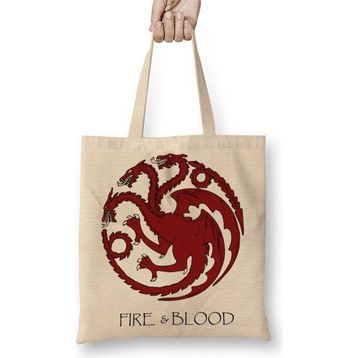 Baskı Dükkanı Casa Targaryen Got Fire ve Blood Bez Kadın Günlük Çanta