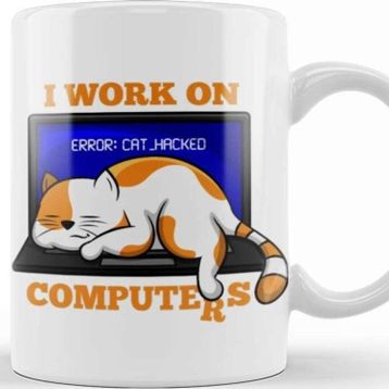 Baskı Dükkanı Cat Hacked Computer Informatik Programmer Kupa Bardak