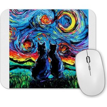 Baskı Dükkanı Cat Van Goghs Cats Kedi Mouse Pad