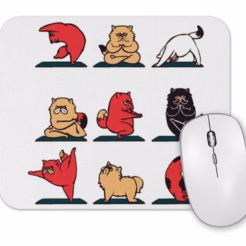 Baskı Dükkanı Cat Yoga Köpek Mouse Pad