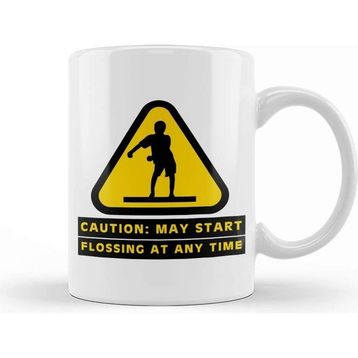 Baskı Dükkanı Caution May Start Flossing At Any Time Kupa Bardak