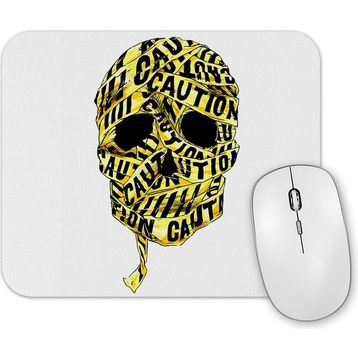 Baskı Dükkanı Caution Skull Mouse Pad