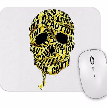 Baskı Dükkanı Caution Skull Mouse Pad