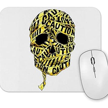 Baskı Dükkanı Caution Skull Mouse Pad