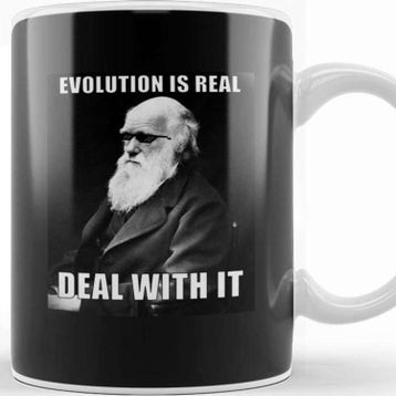 Baskı Dükkanı Charles Darwin Deal With It Evolution Science Kupa