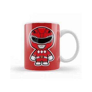 Baskı Dükkanı Chibi Red Ranger Power Ranger Kupa Bardak