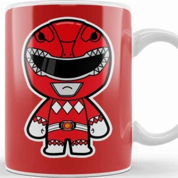 Baskı Dükkanı Chibi Red Ranger Power Ranger Kupa Bardak