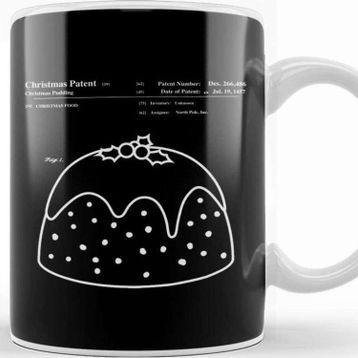 Baskı Dükkanı Christmas Pudding Blueprint Kupa Bardak