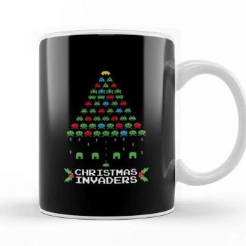 Baskı Dükkanı Christmas Space Invaders Kupa Bardak