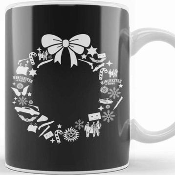 Baskı Dükkanı Christmas Wreath Pattern Kupa Bardak