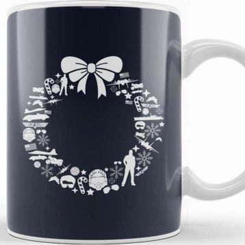 Baskı Dükkanı Christmas Wreath Pattern Kupa Bardak