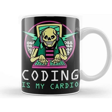 Baskı Dükkanı Coding Is My Cardio Funny Coding Gift Kupa