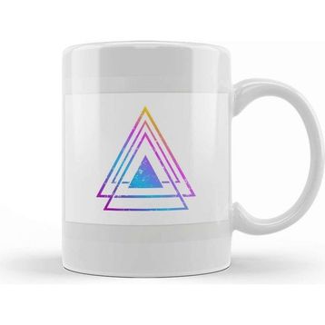 Baskı Dükkanı Colorful Abstract Triangle Illustration Kupa