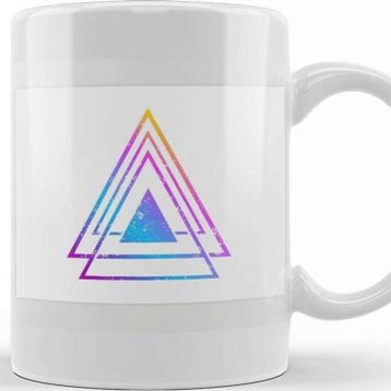Baskı Dükkanı Colorful Abstract Triangle Illustration Kupa