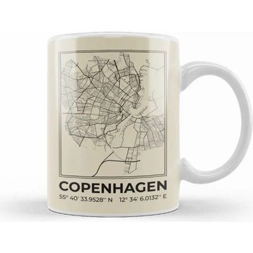 Baskı Dükkanı Copenhagen Minimalist Map Kupa Bardak