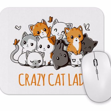 Baskı Dükkanı Crazy Cat Lady Kedi Mouse Pad