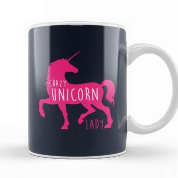 Baskı Dükkanı Crazy Unicorn Lady Kupa
