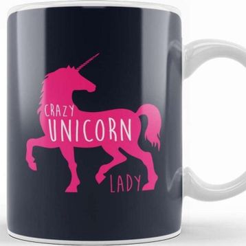 Baskı Dükkanı Crazy Unicorn Lady Kupa